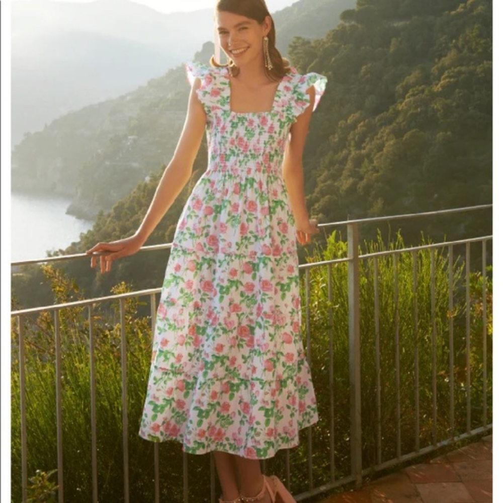 NWT Hill House Ellie Nap Dress in Pink Roses XXS